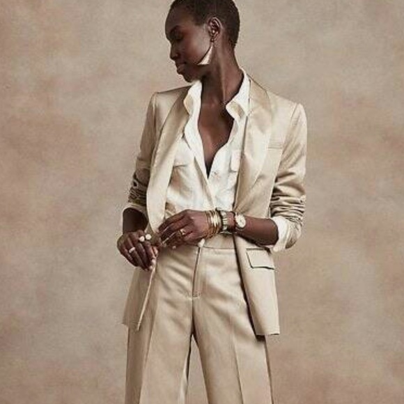 NWT BANANA REPUBLIC MAVERICK TAN TUXEDO BLAZER JACKET Size 14 TALL - Picture 4 of 14